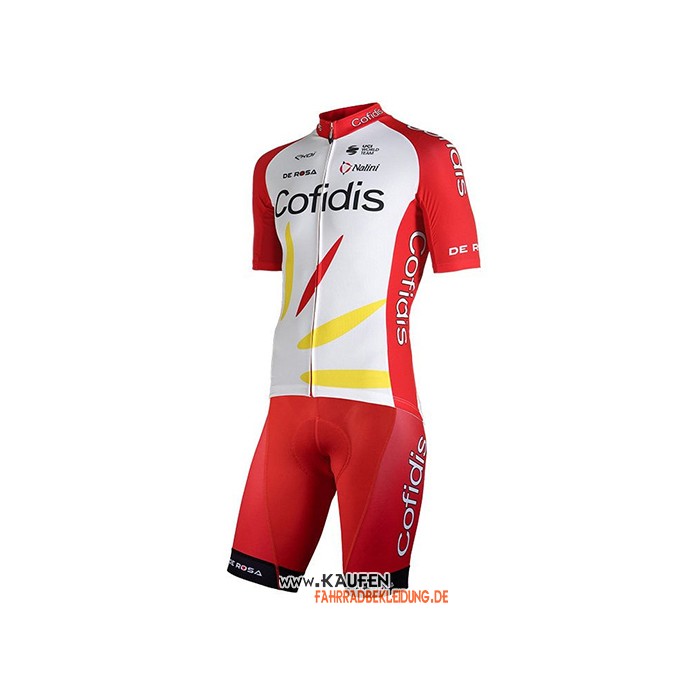 2021 Cofidis Kurzarmtrikot und Kurze Tragerhose Rot Wei